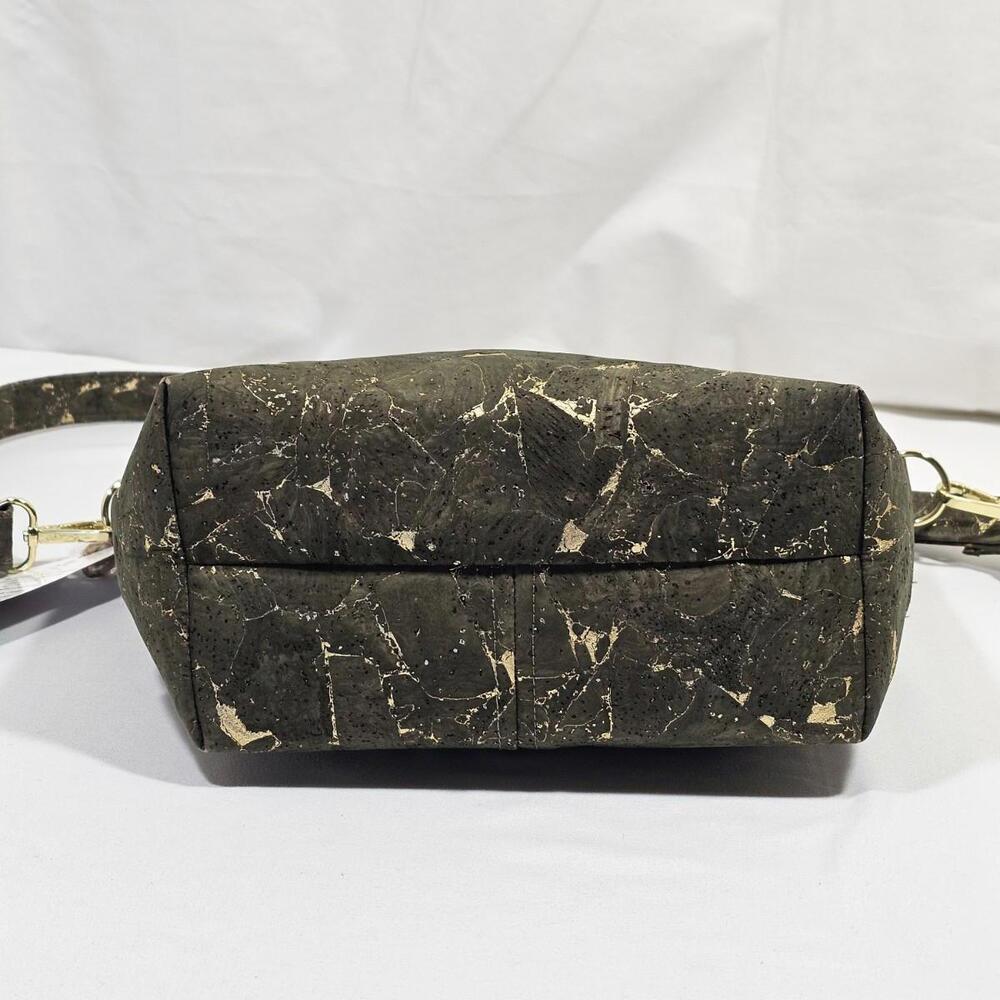 Nautipup Midge Glam Handbag Green And Gold Metallic Flake Cork From Portugal - Picture 4 of 11